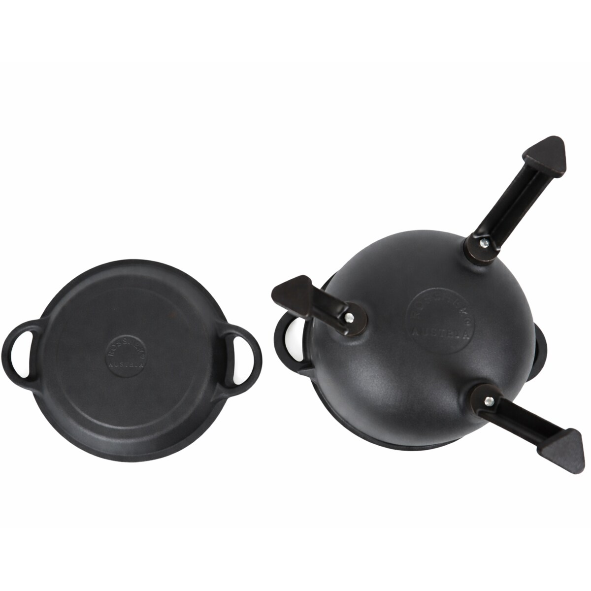 Kociołek żeliwny garnek na ognisko 2w1 emaliowany 8L grill ROSSNER