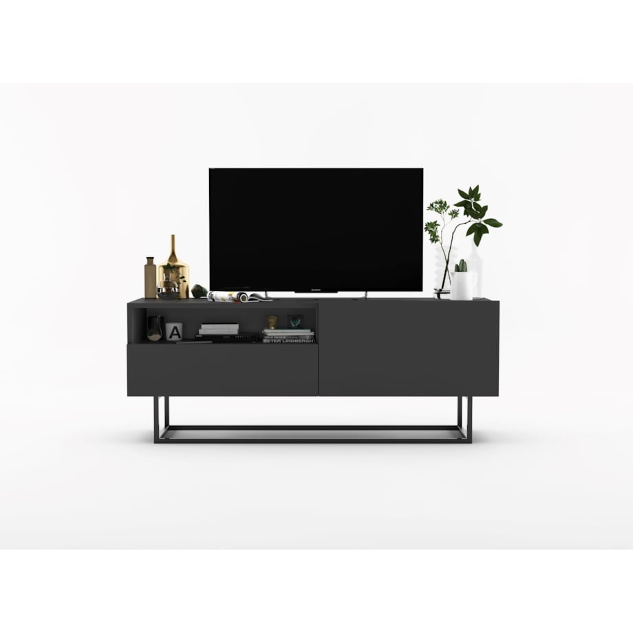 Szafka RTV Loft Industrialna Komoda RTV Szuflada Grafit Mat 120 cm