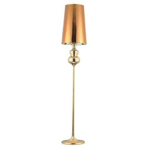 Podłogowa lampa z abażurem Queen ML-8046-F gold Step klasyczna złota