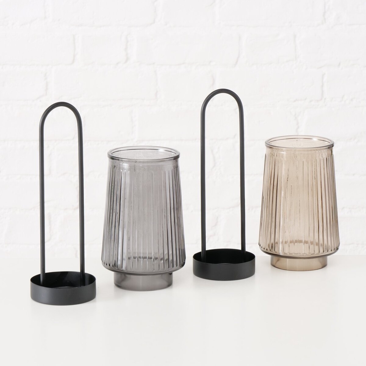 Szklany świecznik z uchwytem IVER, 25,5 cm