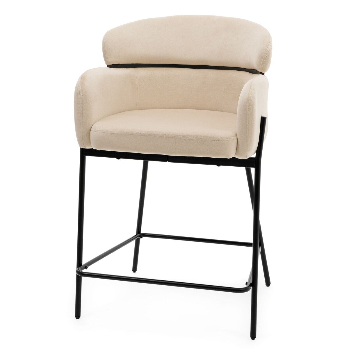 Hoker tapicerowany welurowy do salonu BOLZANO beżowy