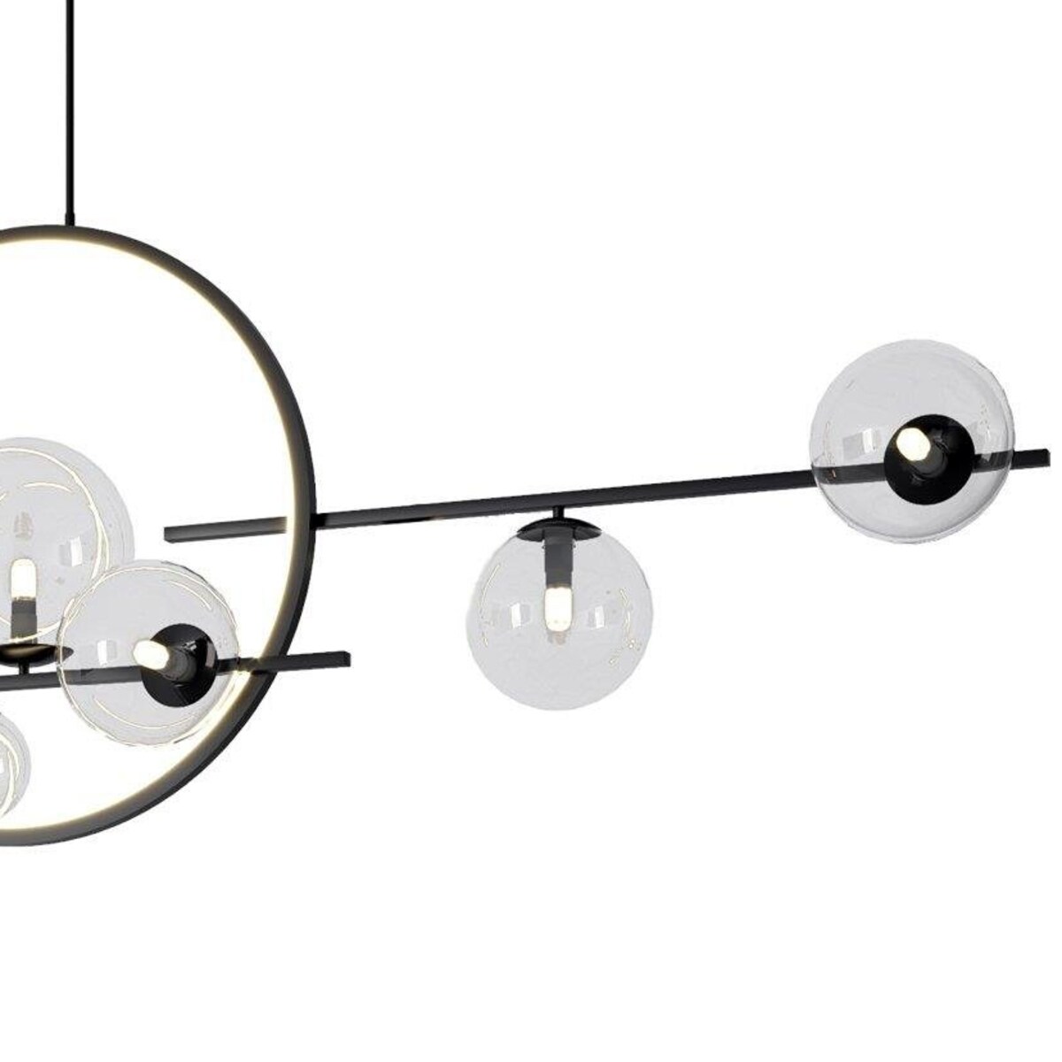 Designerski zwis listwa Orion MP0083-L145 Step LED 14W 3000K szklane kule czarny