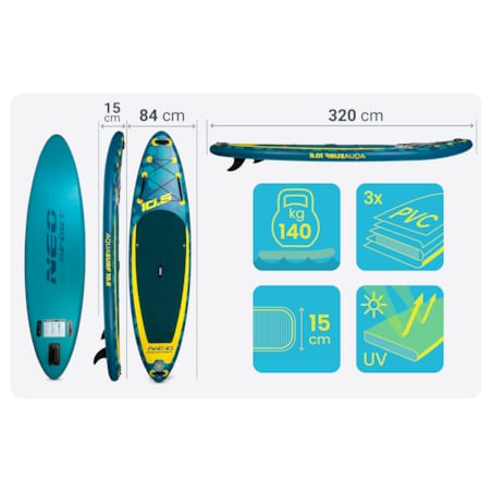Deska SUP do pływania pompowana Paddle Aquasurf 320cm Neo-Sport