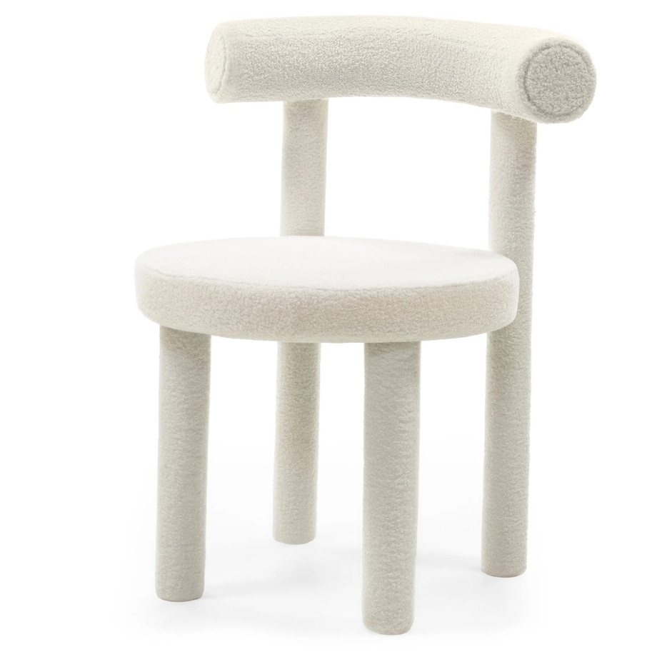 Krzesło do jadalni ecru/tapicerowane nogi 75x61x58 cm PEDRITA, 2 szt.