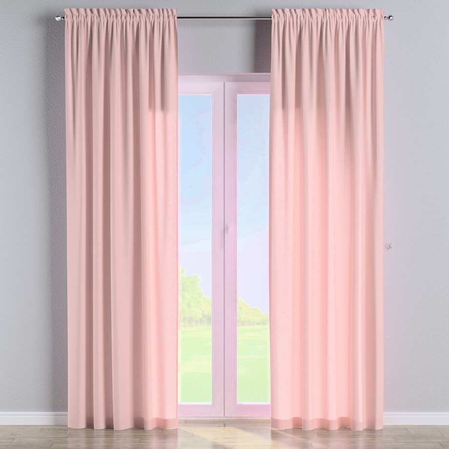 Zasłona na kanale z grzywką 1 szt. 130x260 pudrowy róż