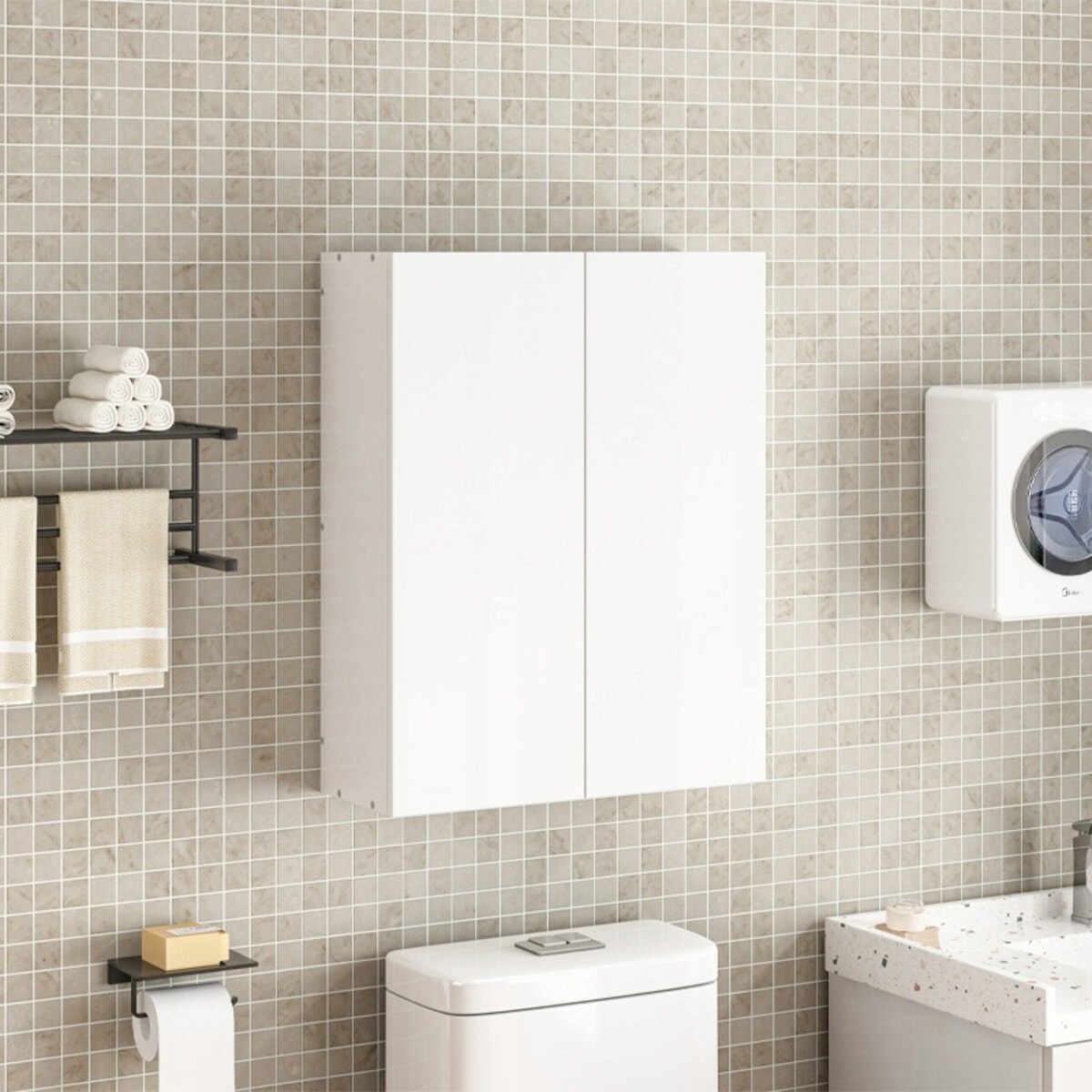 Szafka łazienkowa wisząca ścienna 3 półki 60 cm