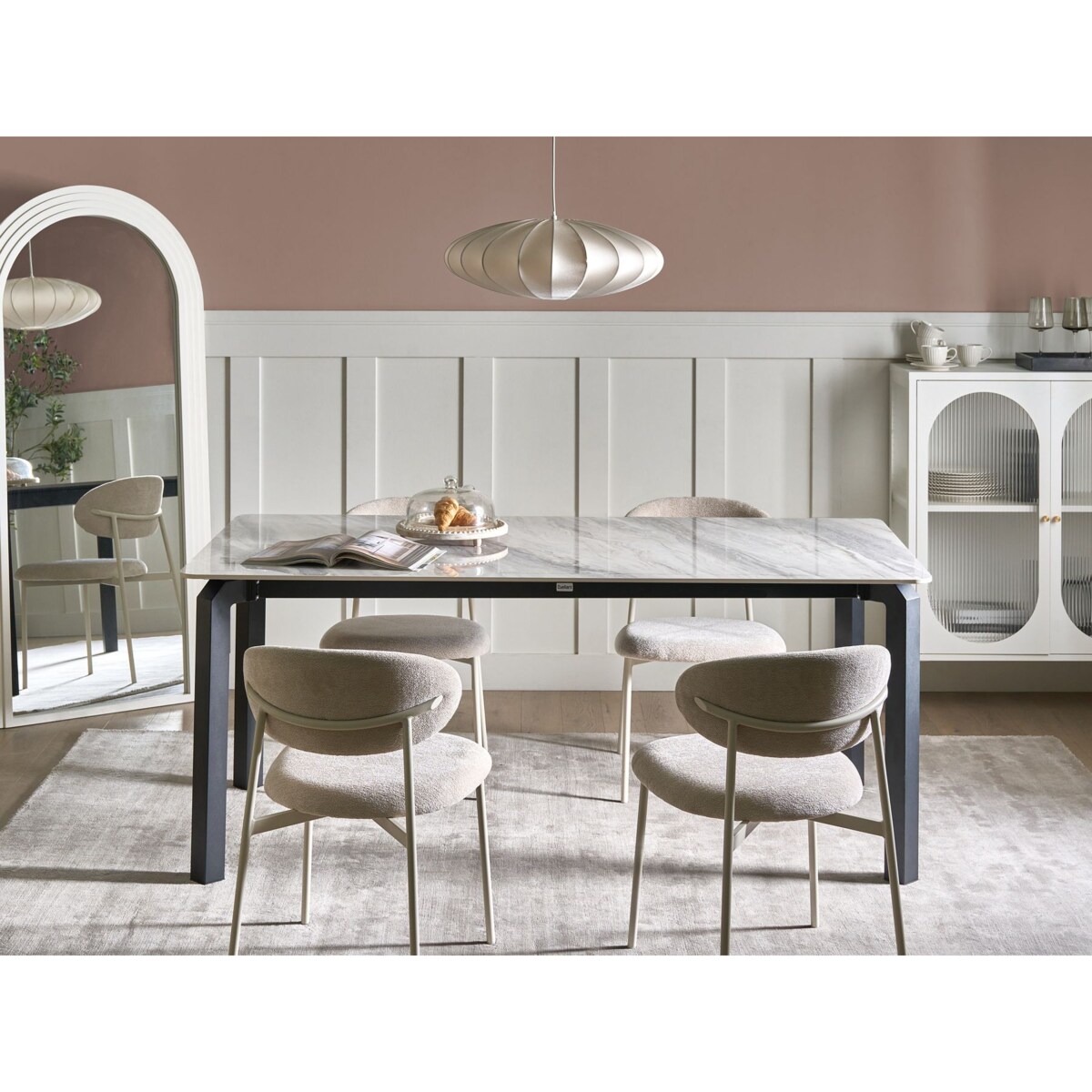 Stół ogrodowy FELETTO 180 cm 90 cm Kamień Szary marmur