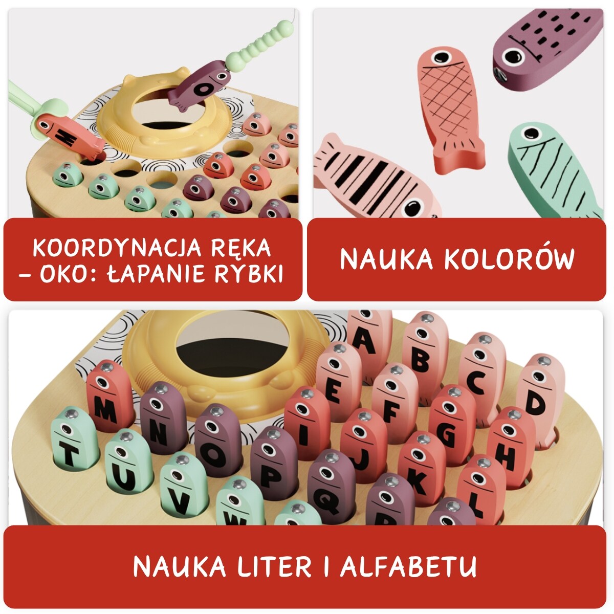 Łowimy rybki ABC gra zręcznościowa na magnes 24 mies.+ Top Bright