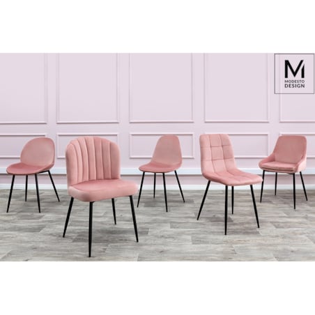 Krzesło z miękkim siedziskiem CARLO J-06.LIGHT.PINK różowe