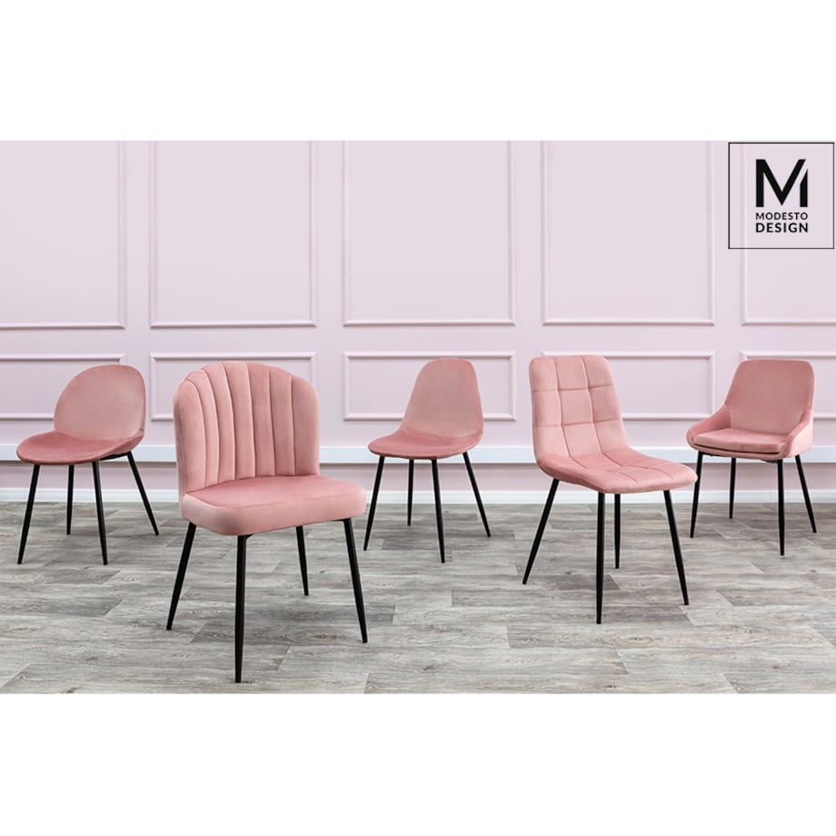 Krzesło z miękkim siedziskiem CARLO J-06.LIGHT.PINK różowe