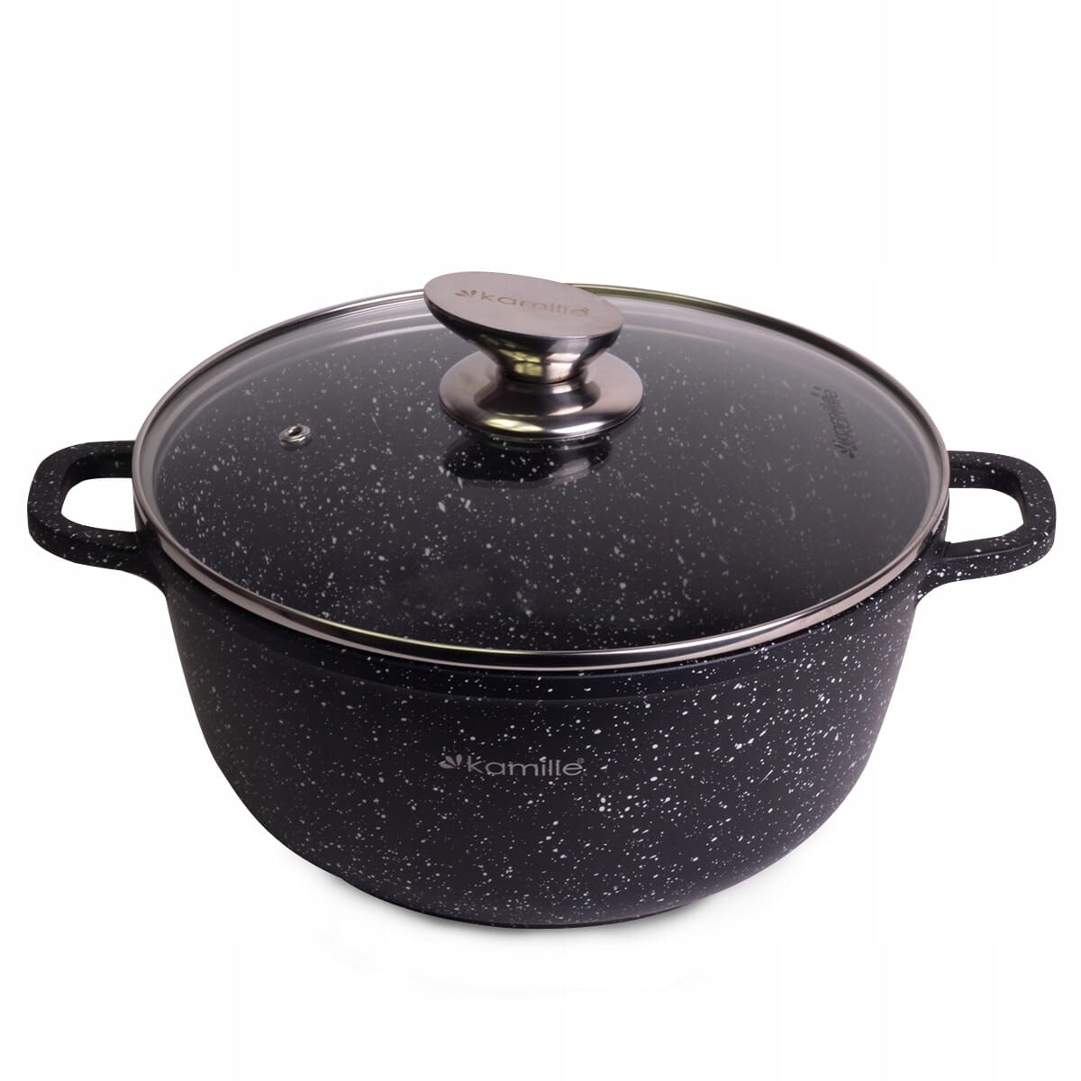 Garnek kociołek marmurowy z pokrywką 6.5L indukcja na gaz KAMILLE