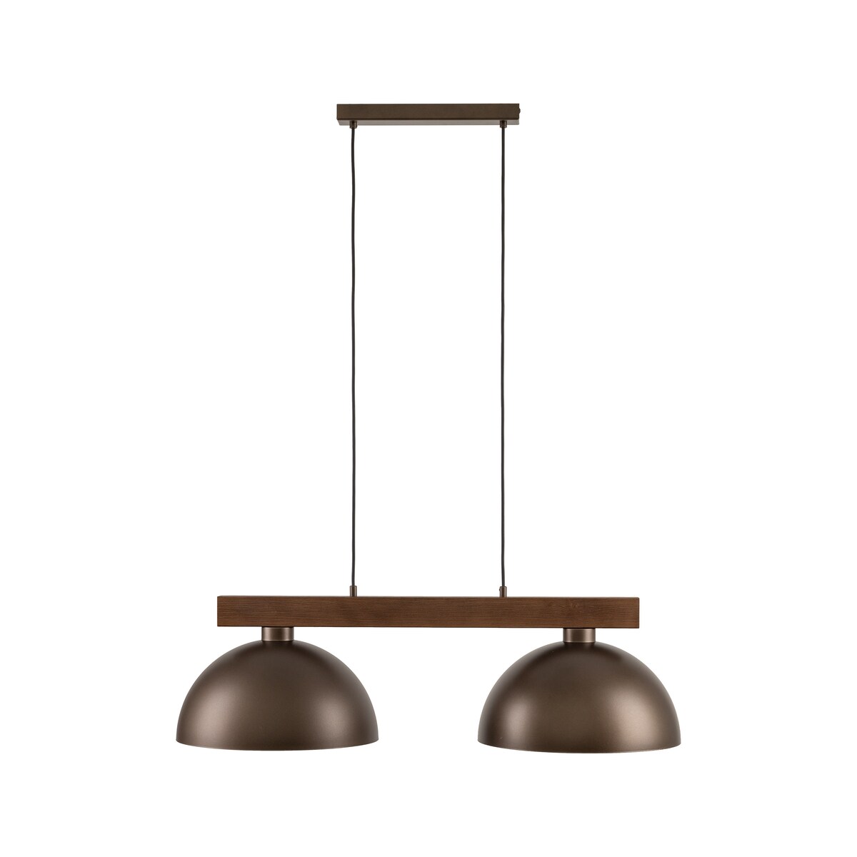 Lampa wisząca TK Lighting OSLO BROWN 4507, 2xE27, regulowana, industrialna, metal i drewno, brązowa