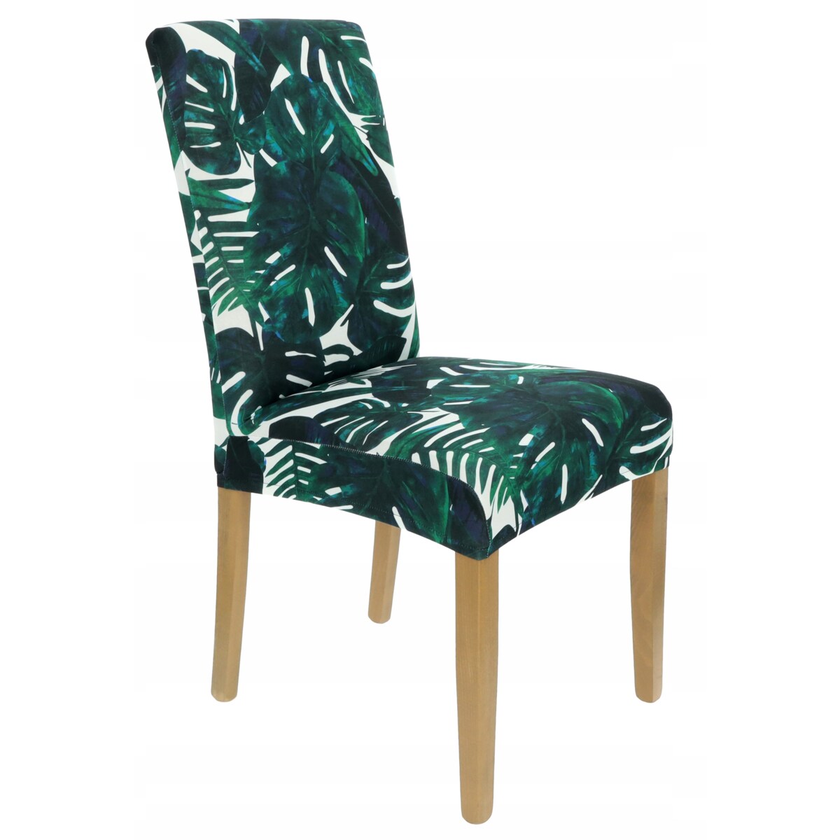 POKROWIEC NA KRZESŁO MONSTERA ZIELONE LIŚCIE PALMY WZORY ELASTYCZNY [21CF]