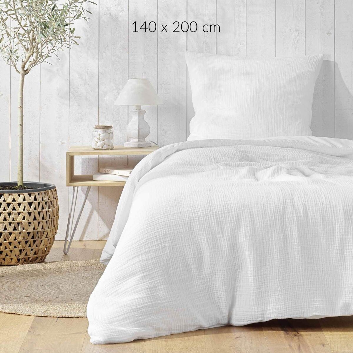 Zestaw pościeli bawełnianej z fakturą, ANGELIA, 140 x 200 cm
