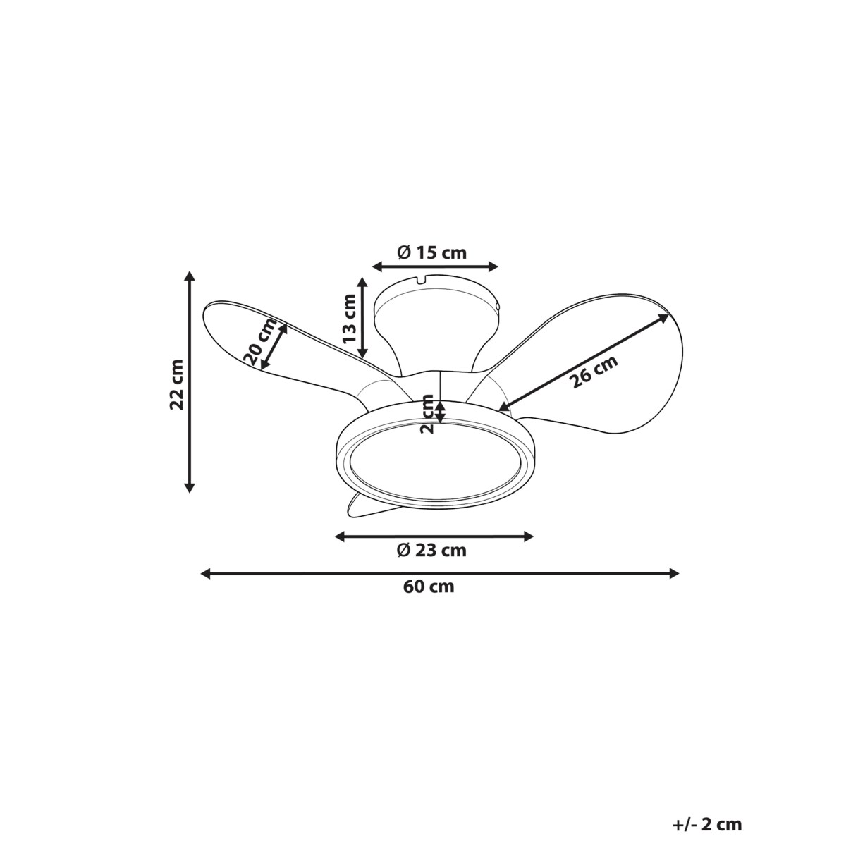 Wentylator sufitowy z lampą PUNTI Biały