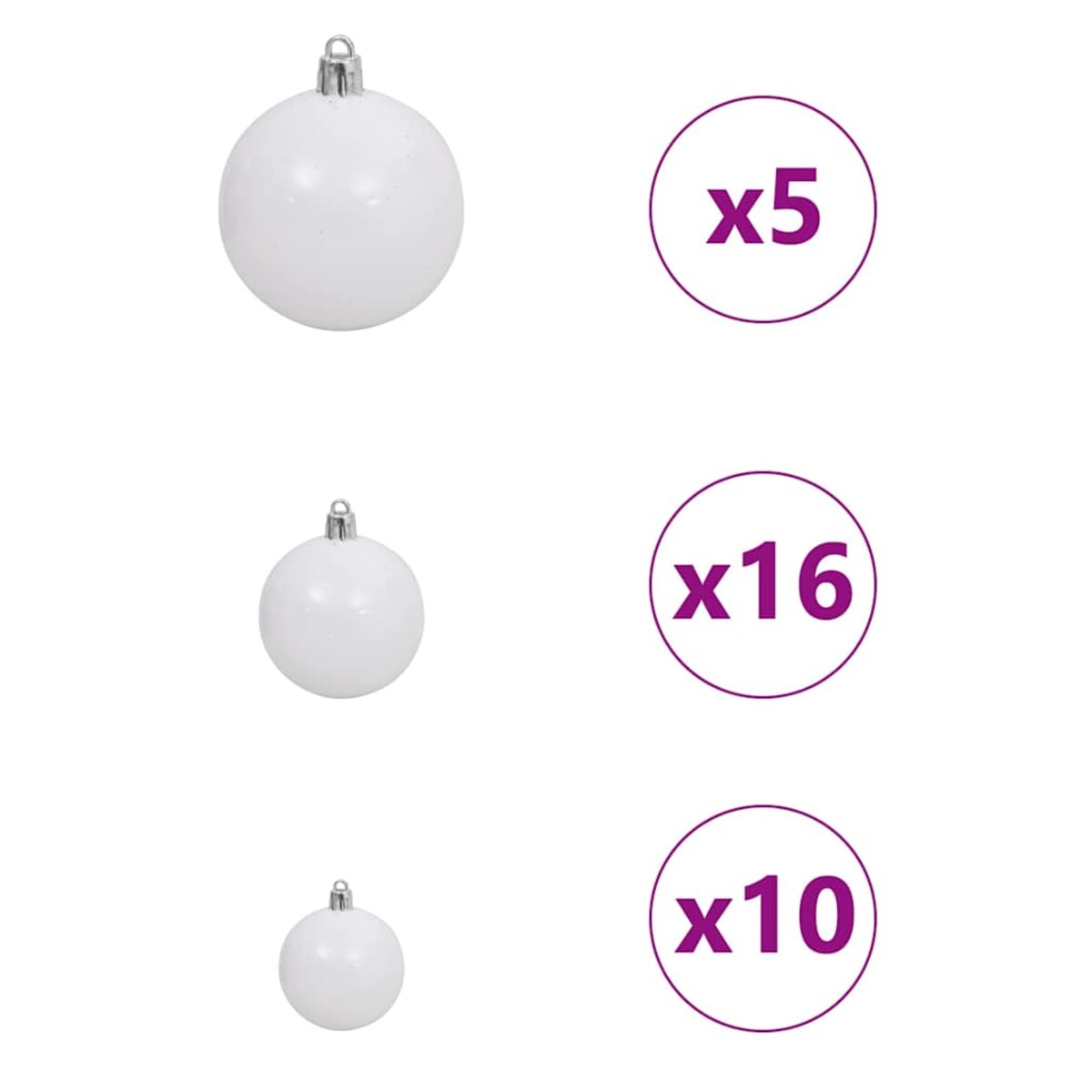 vidaXL Sztuczna choinka Biały 93 x 93 x 240 cm PVC, Plastik, Stal i PE