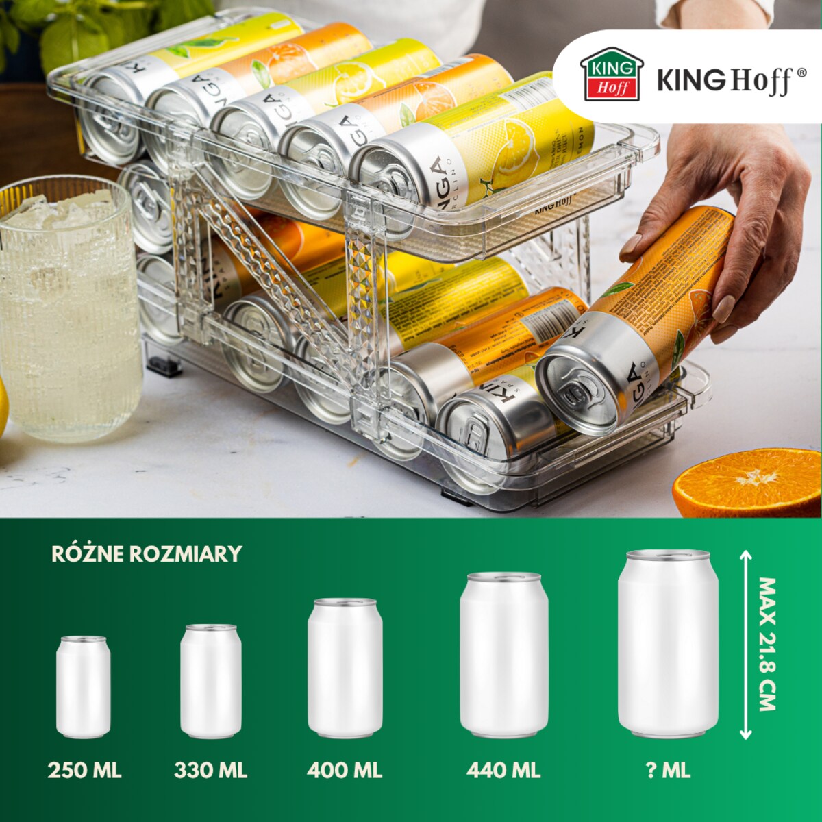 Organizer do przechowywania puszek 2-poziomowy na puszki KINGHOFF