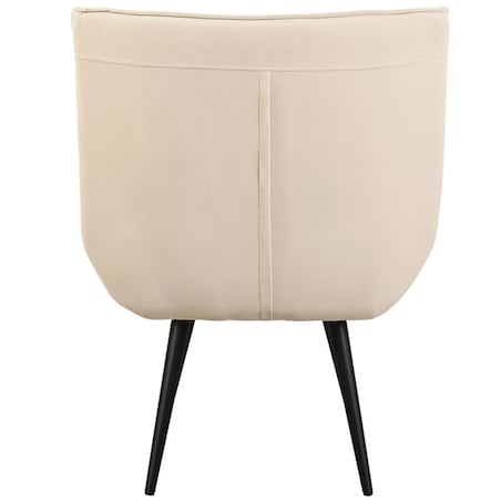 Fotel uszak tapicerowany welurowy wygodny z czarnymi nogami do salonu beżowy