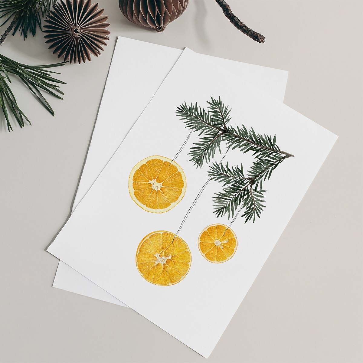 Plakat Pomarańcza z gałązką 30x40cm