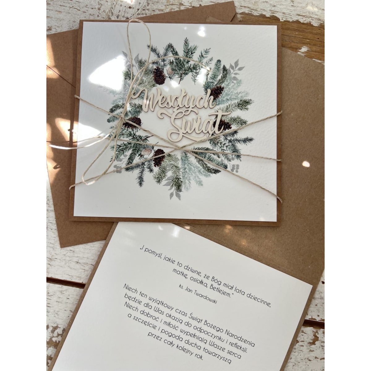 Wyjątkowa ręcznie robiona kartka świąteczna na Boże Narodzenie