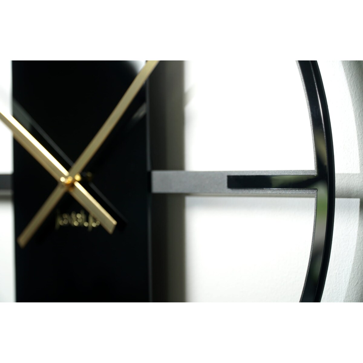 Metalowy zegar ścienny czarny Unique 50cm