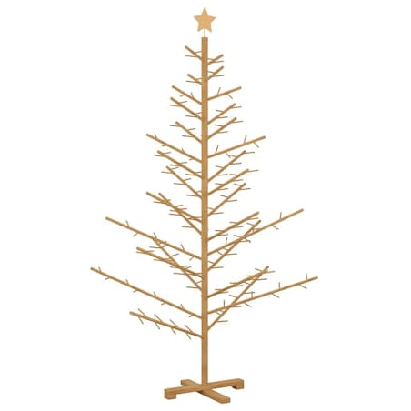 vidaXL Drewniana choinka z podstawą Brązowy 180 cm Lite drewno sosnowe