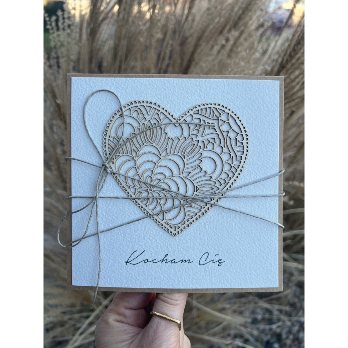 Wyjątkowa ręcznie robiona kartka prezent na walentynki, walentynkowa - walentynka Kocham Cię