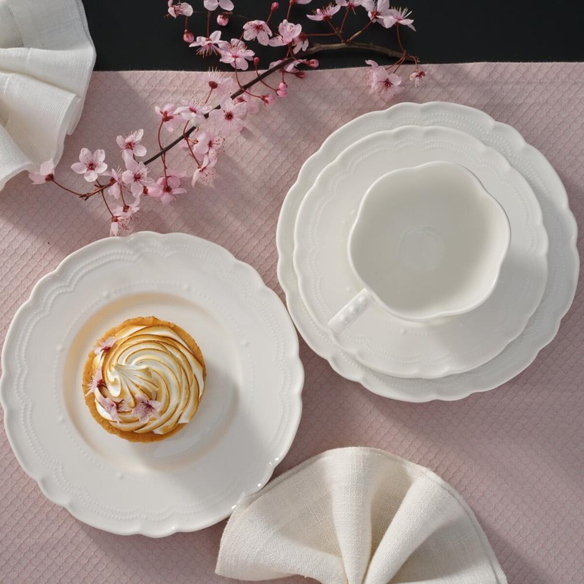 VILLA ITALIA Zestaw do ciasta porcelanowy na 6 osób TIFFANY