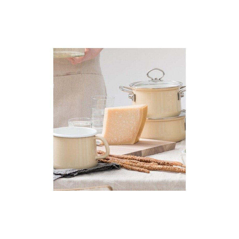 avorio 4,0 L Kremowy Garnek Ceramiczny Z Pokrywką