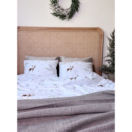 Pościel świąteczna Renifery 240/220 + 2 x 70/80 cm