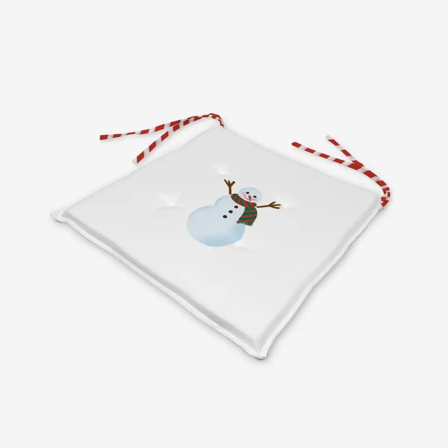 Poduszka świąteczna na krzesło - Minimalistyczny bałwan