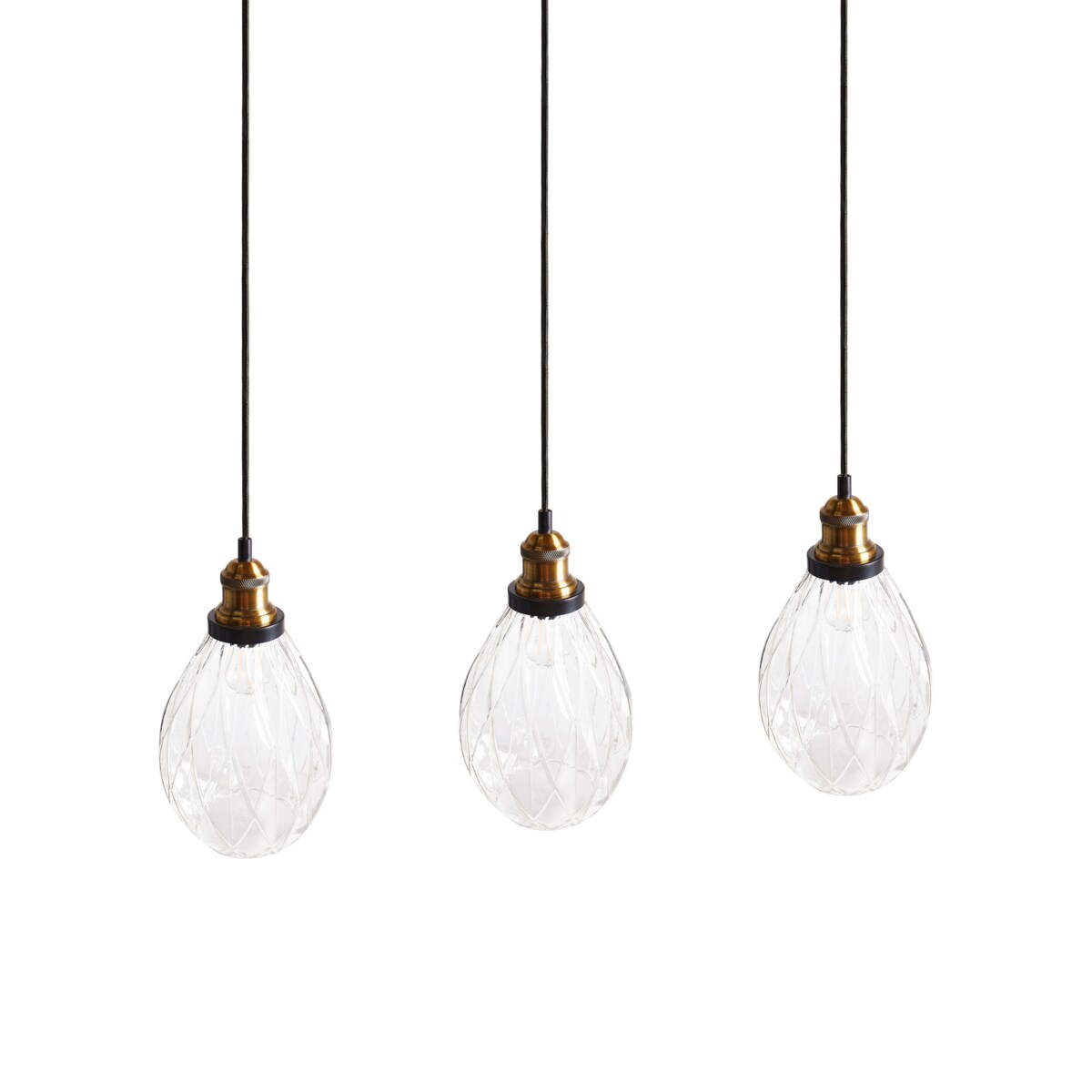 Lampa wisząca szklana 3-punktowa przezroczysta COOSA