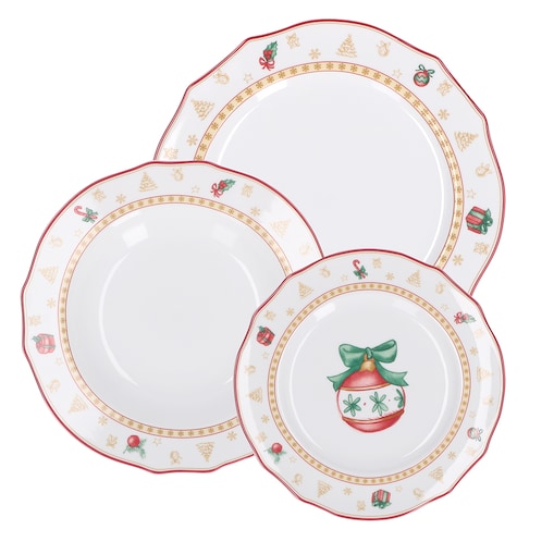 LA PORCELLANA BIANCA CHRISTMAS EDITION Zestaw 3 talerzy dla 2 osób