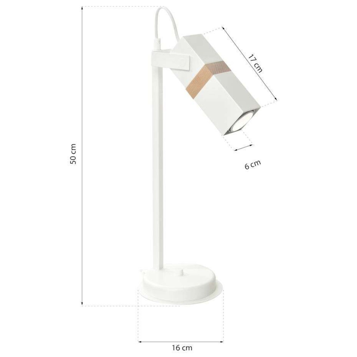 Stołowa LAMPA loft VIDAR MLP6105 Milagro metalowa LAMPKA stołowa tuba na biurko biała