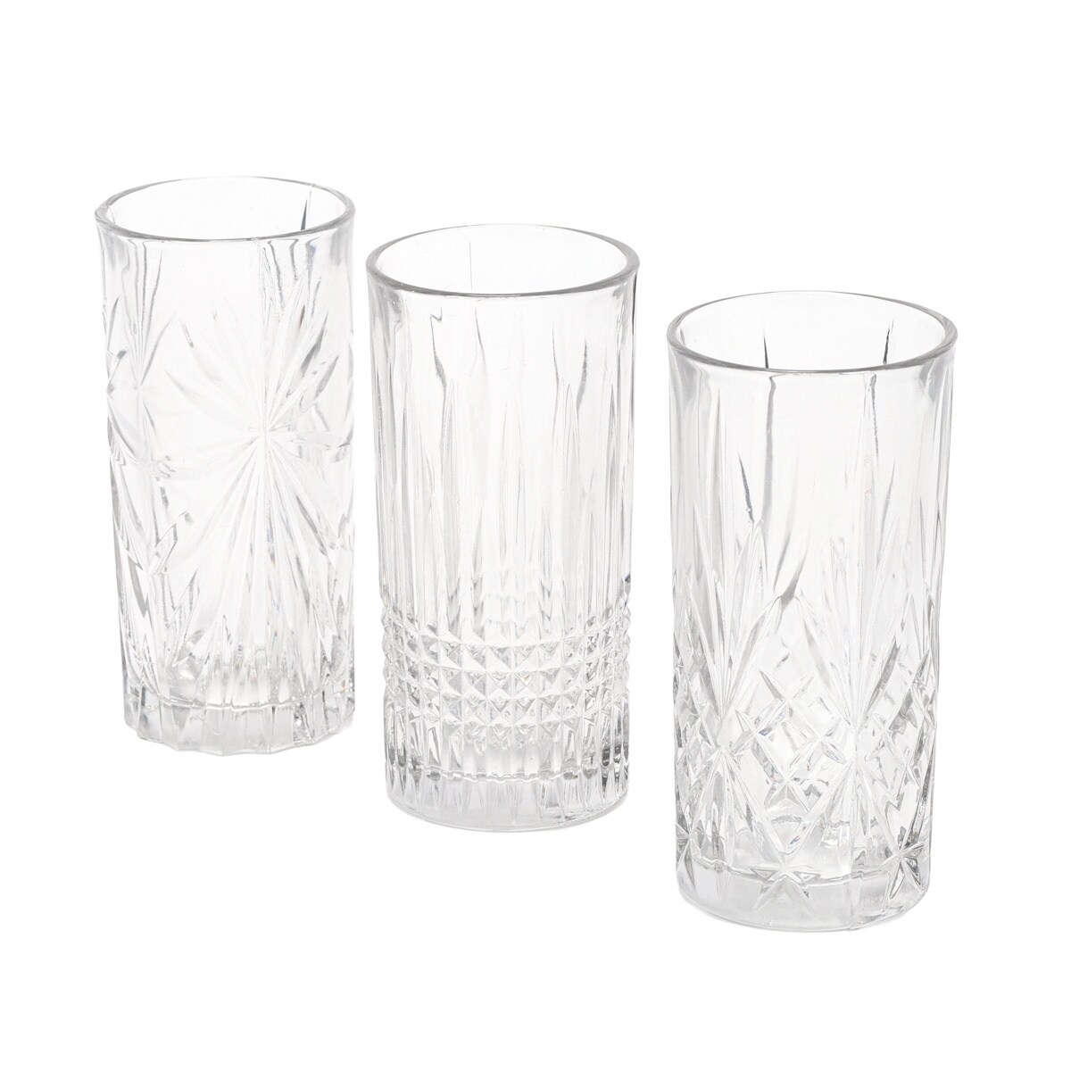 Zestaw 3 szklanek we wzory, 380 ml