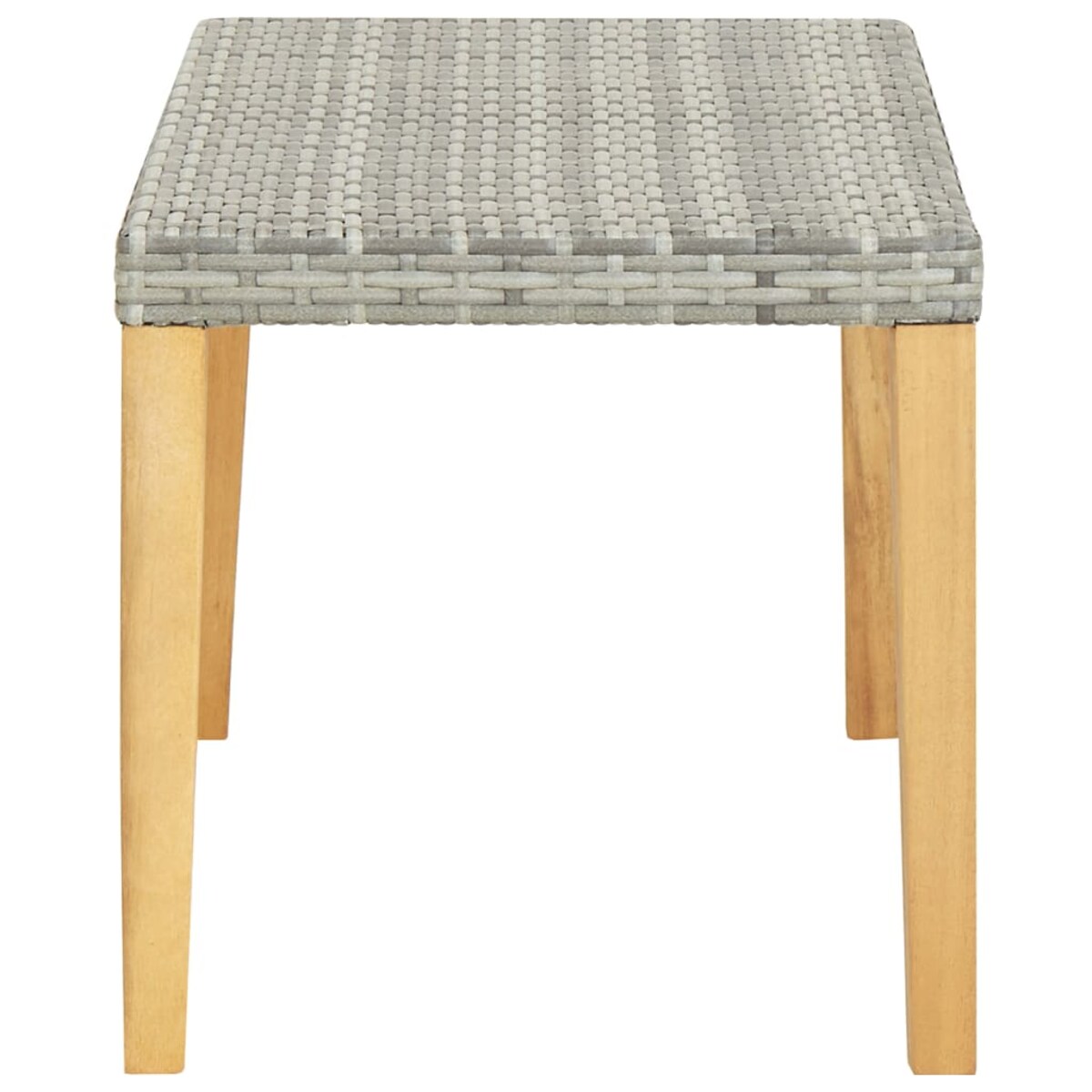 vidaXL Ławka ogrodowa, 120 cm, szara, polirattan i drewno akacjowe