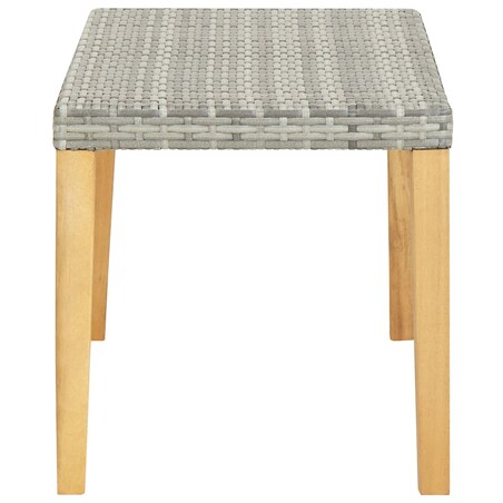 vidaXL Ławka ogrodowa, 120 cm, szara, polirattan i drewno akacjowe