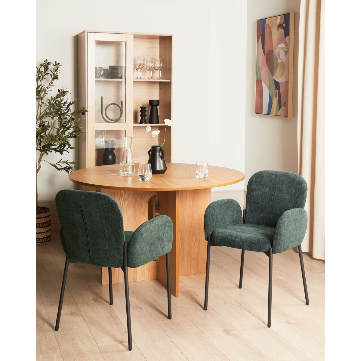 Zestaw 2 krzeseł do jadalni ciemnozielone ALBEE