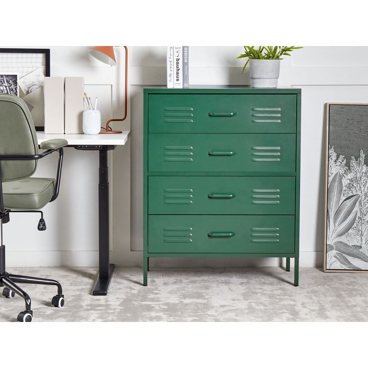 Komoda metalowa zielona ENAGO