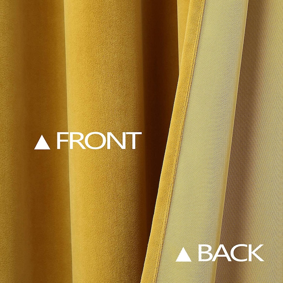 Zasłony gotowe na taśmie welurowe 140x270 musztardowe żółte