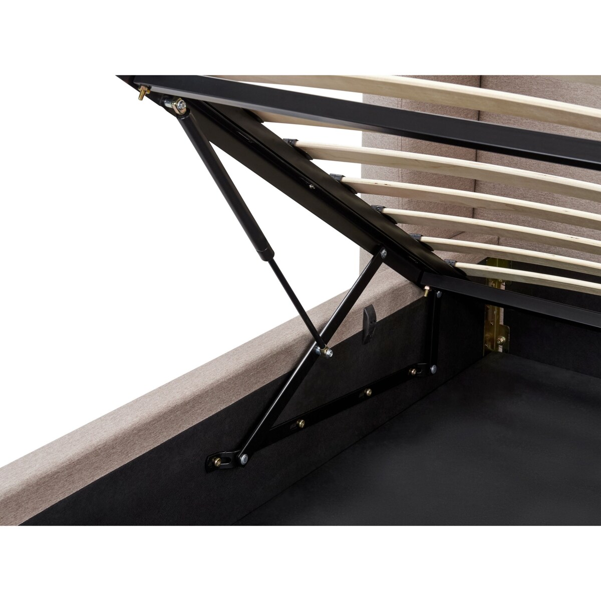 Łóżko z pojemnikiem MONESTIER 180 x 200 cm Beżowoszary