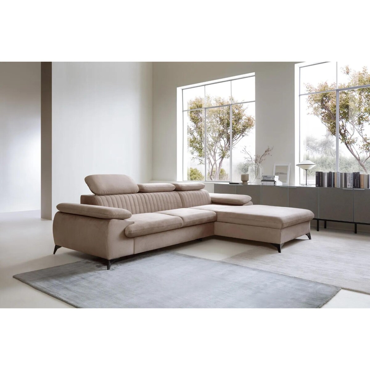 Narożnik z funkcją spania LORD cappuccino prawy/lewy