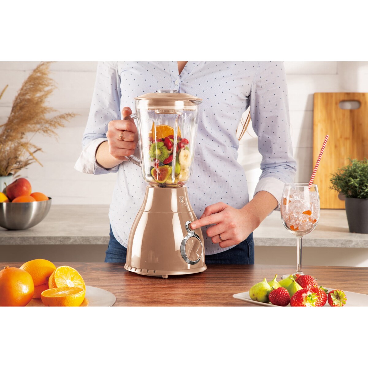 Blender kielichowy 1.5L Rose Gold BerlingerHaus BH-9281