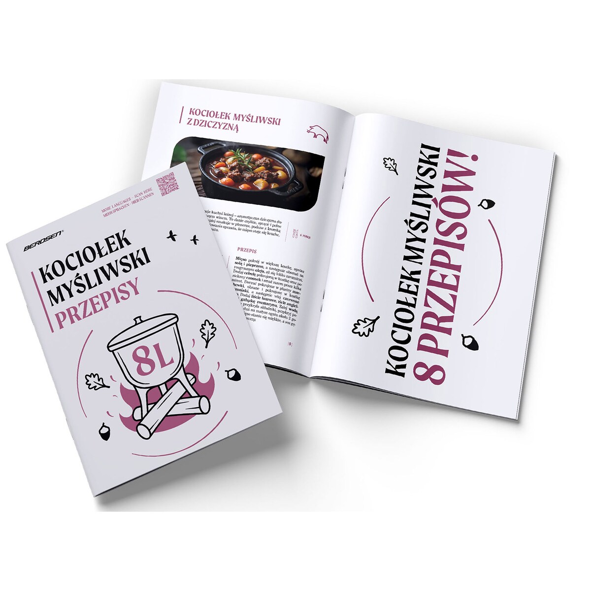 Kociołek żeliwny demontowany 8L Berdsen BD-480 garnek + patelnia grill + przepisy gratis