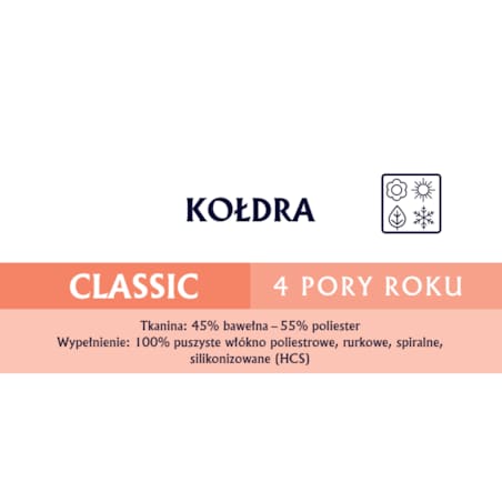 Kołdra całoroczna 155x200 CLASSIC 4 Pory Roku Senna Home Kremowa