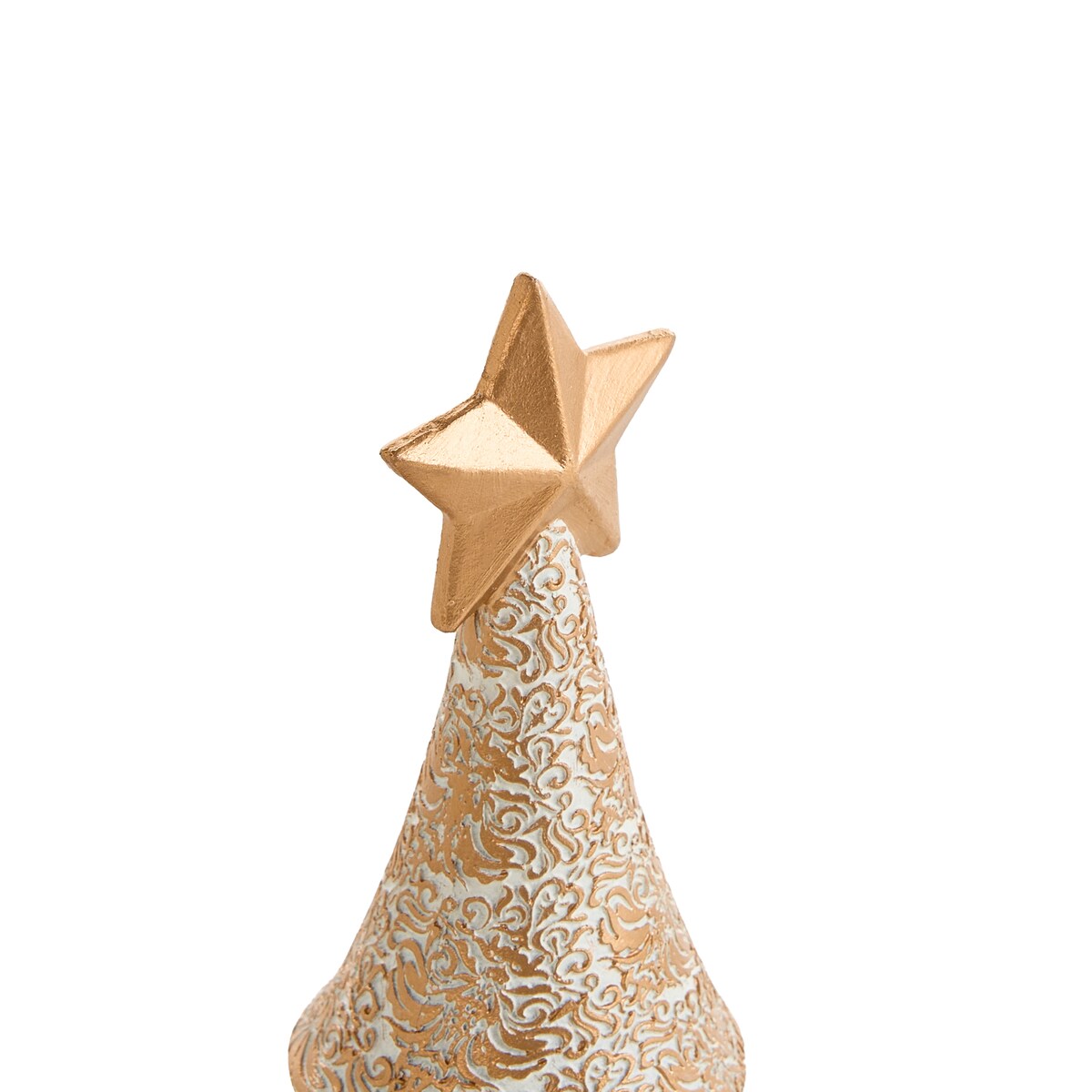 Zestaw 2 dekoracji świątecznych ASPO 32/41 cm Choinka Złamana biel/ złoty