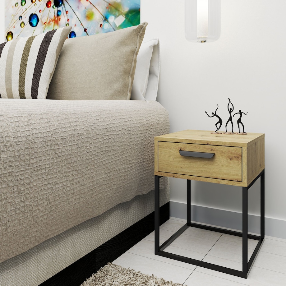 Konsimo RECTUS Zestaw stolików nocnych 2szt.w kolorze dębu artisan