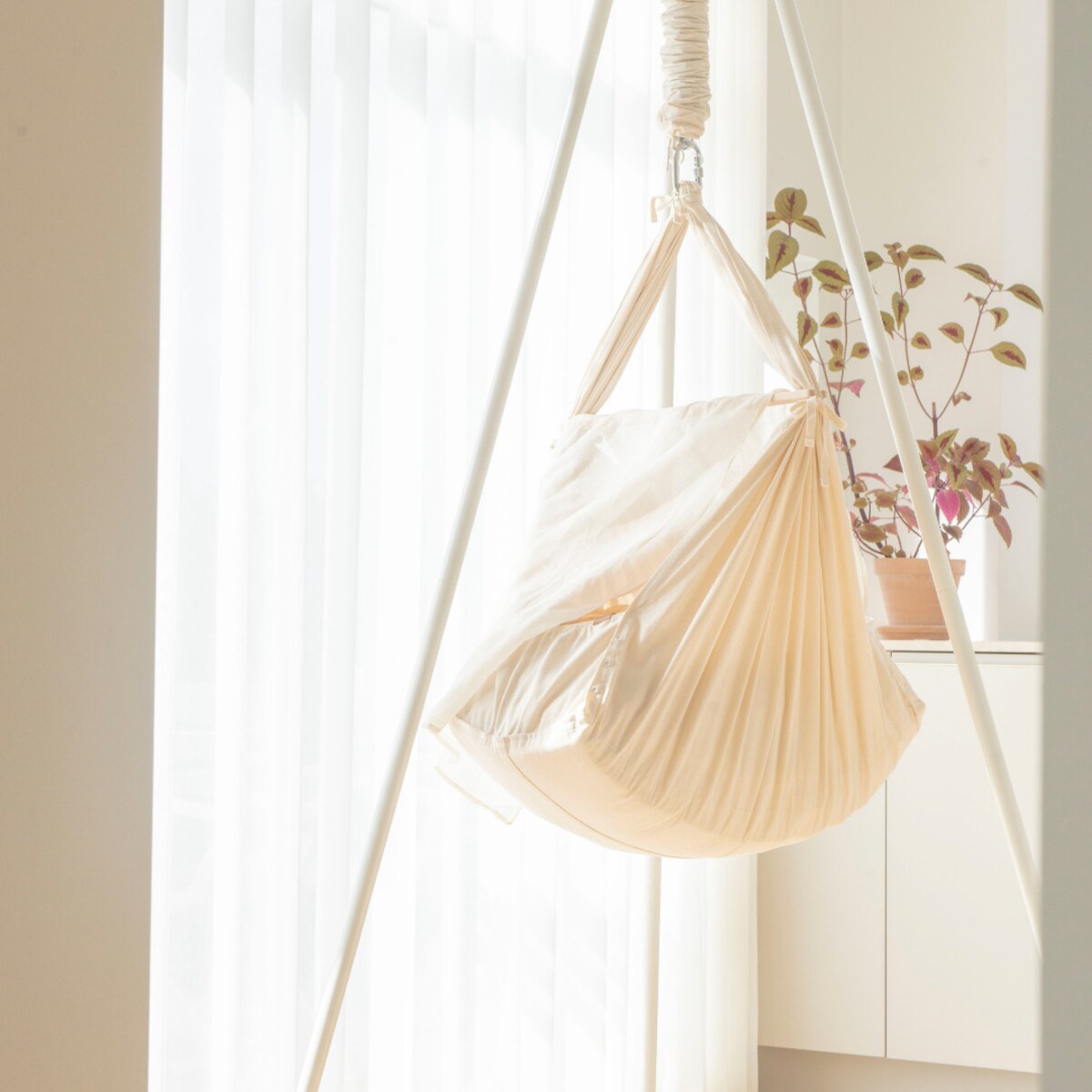 Hamak-huśtawka dla dzieci Premium - beżowa