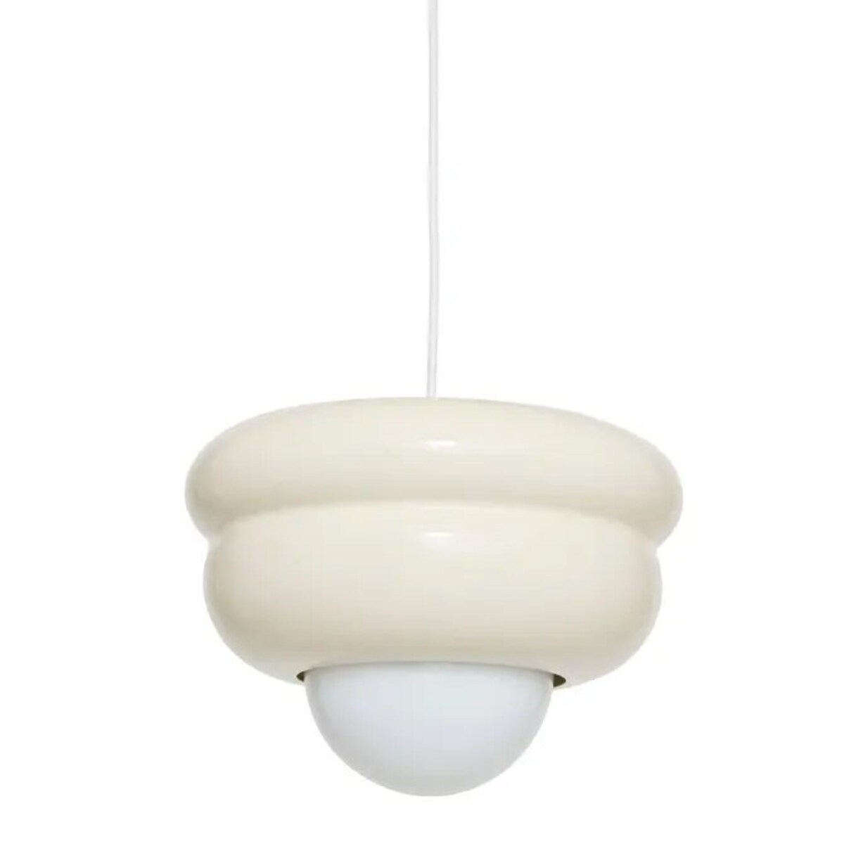Lampa wisząca, metal+szkło, Patty, kremowa