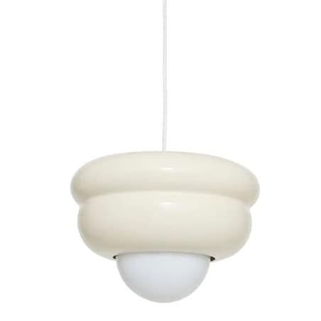 Lampa wisząca, metal+szkło, Patty, kremowa